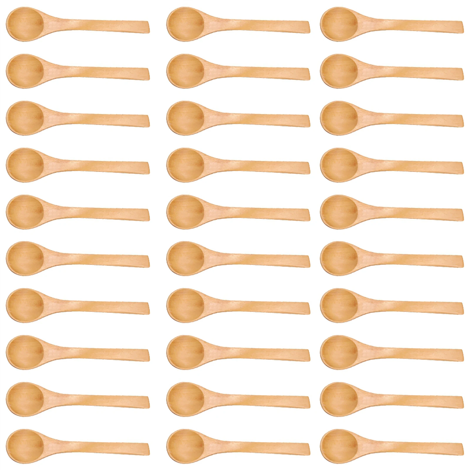 

30pcs Mini Natural Wooden Children Spoon Kitchen Condiment Tool