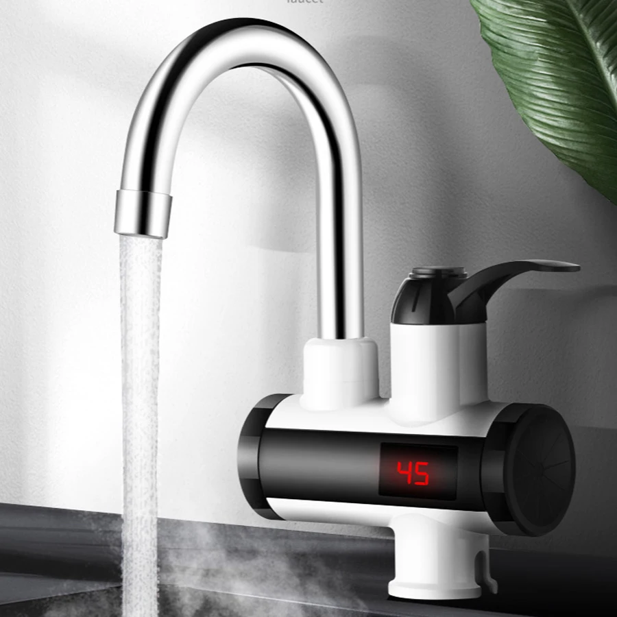 3000W Newest Tankless Instantaneous Faucet Water Heater Instant Water Heater Tap Kitchen Hot Water Crane LED Digital EU Plug enlarge