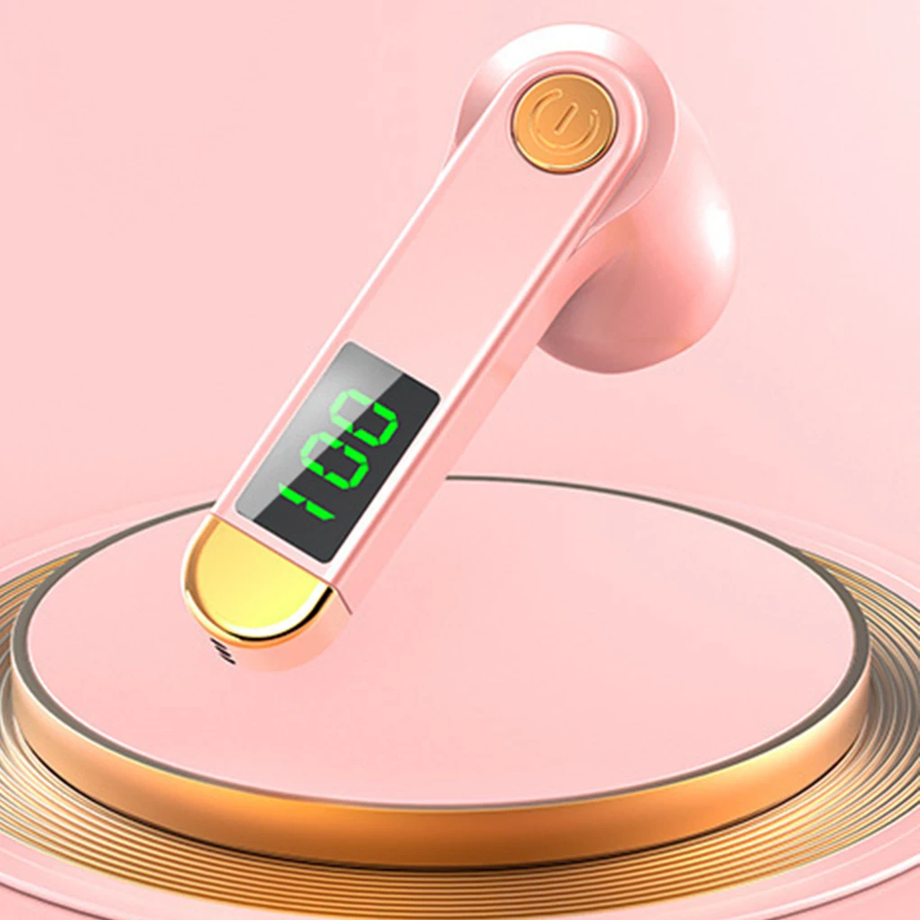 bluetooth compatible earbud sports cordless rechargeable earphone noise canceling fitness led headphone accessories white free global shipping