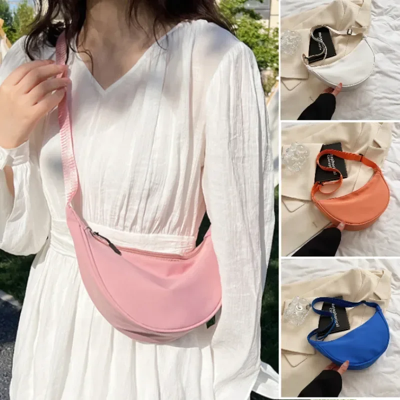 

Street Bag Women Fanny Half Moon Capacity Ladies Travel Designed Belt Daily Color Solid For Bag Large Packs Crossbody Chest