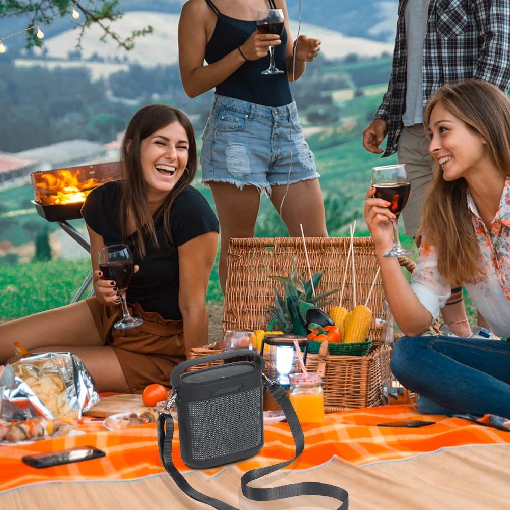 Мягкий силиконовый чехол для динамика регулируемый ремешок водонепроницаемый