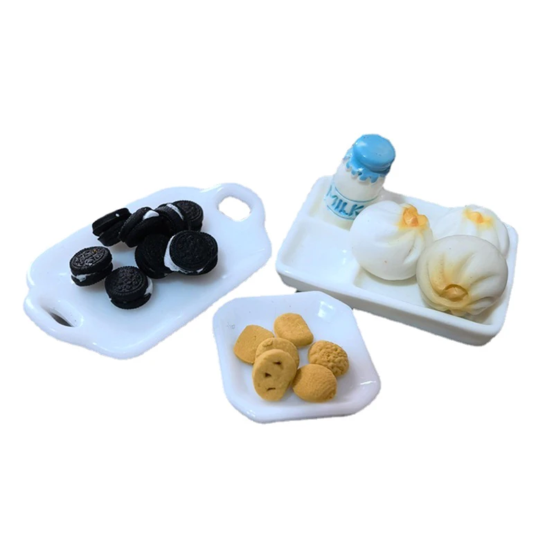 

1PC 1:12 Dollhouse Miniatures White Round Dishes Plate Kitchen Accessories Toys