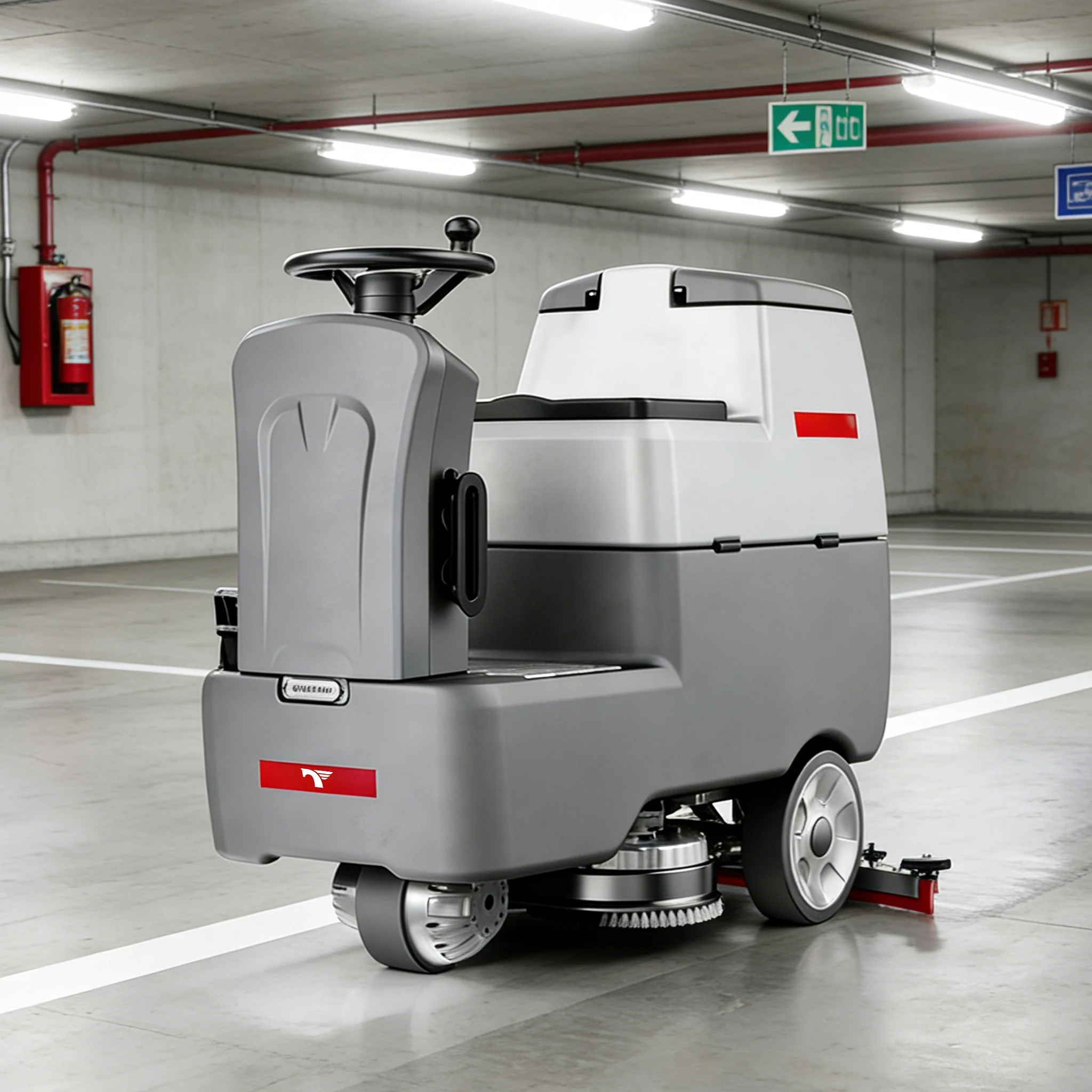 Фото CleanHorse ARES600 550 мм Компактная промышленная поломоечная машина с местом для оператора |   Аккумуляторная машина для очистки бетонной и виниловой плитки 24В №3