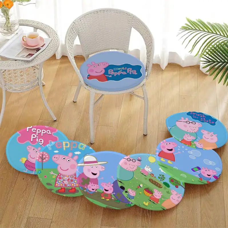 

MINISO Peppa Pig European Seat Cushion Office Dining Stool Pad Sponge Sofa Mat Non-Slip Sofa Cushion