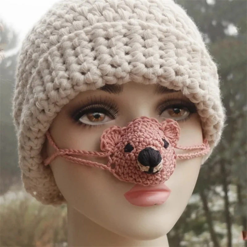 Новая пограничная распродажа маски для носа в виде розового медведя и серого