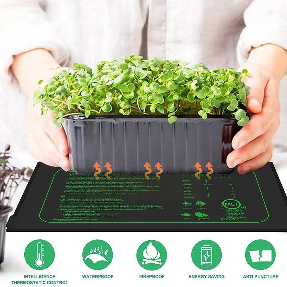 

Seedling Heating Mat With Thermostat Waterproof Plant Germination Clone Seed Supplies Pad Propagation Hydroponics Garden St W7T2