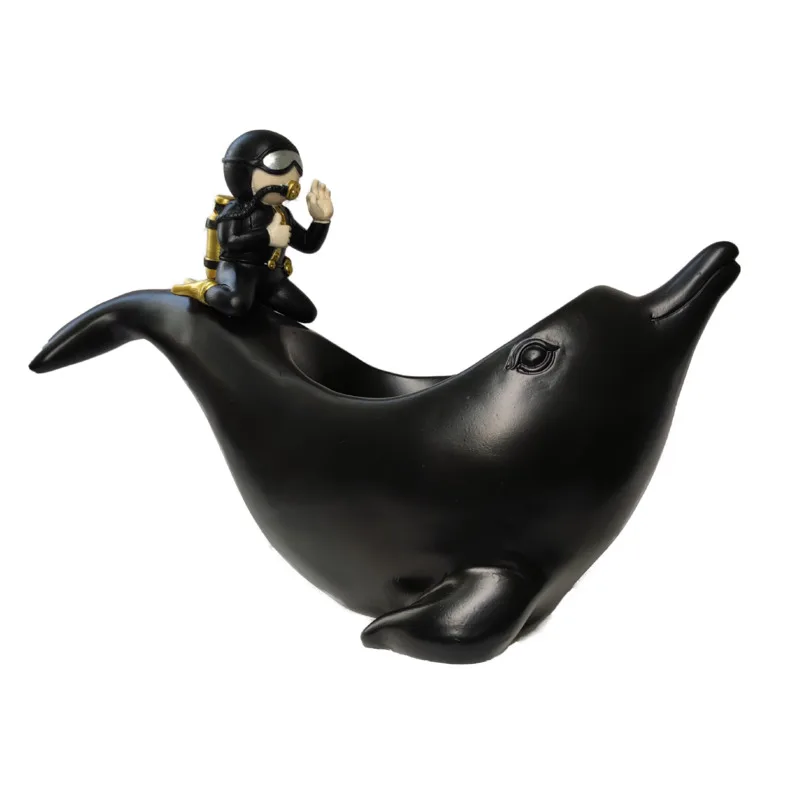 

Статуэтка дельфина из смолы, статуэтка Кита, украшение для офиса, аксессуары для домашнего декора, украшение для крыльца, животного, рождест...