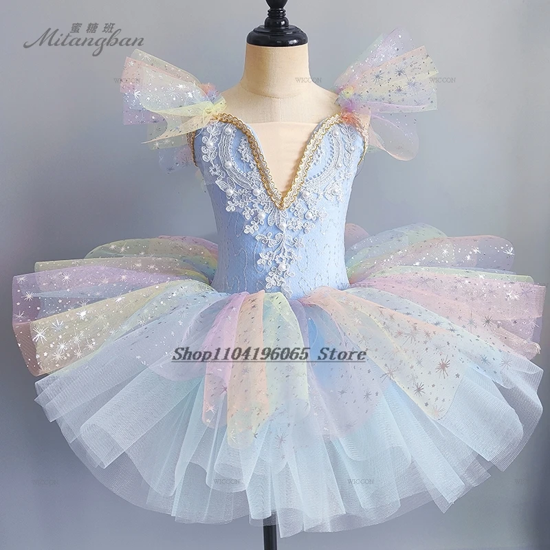 Toddler Sequined Fancy White Ballet Tutu dress Girls Dance Costumes Children Ballerinas Outfits Kids Ballroom Suit Clothes