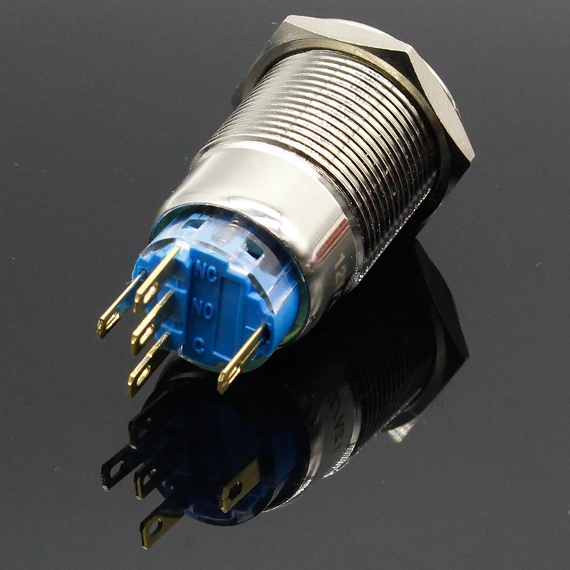 Водонепроницаемый кнопочный переключатель включения звонка дверного гудка из нержавеющей стали с металлической пластиной, светодиодом, для автомобиля, 5В 12В 24В 220В.