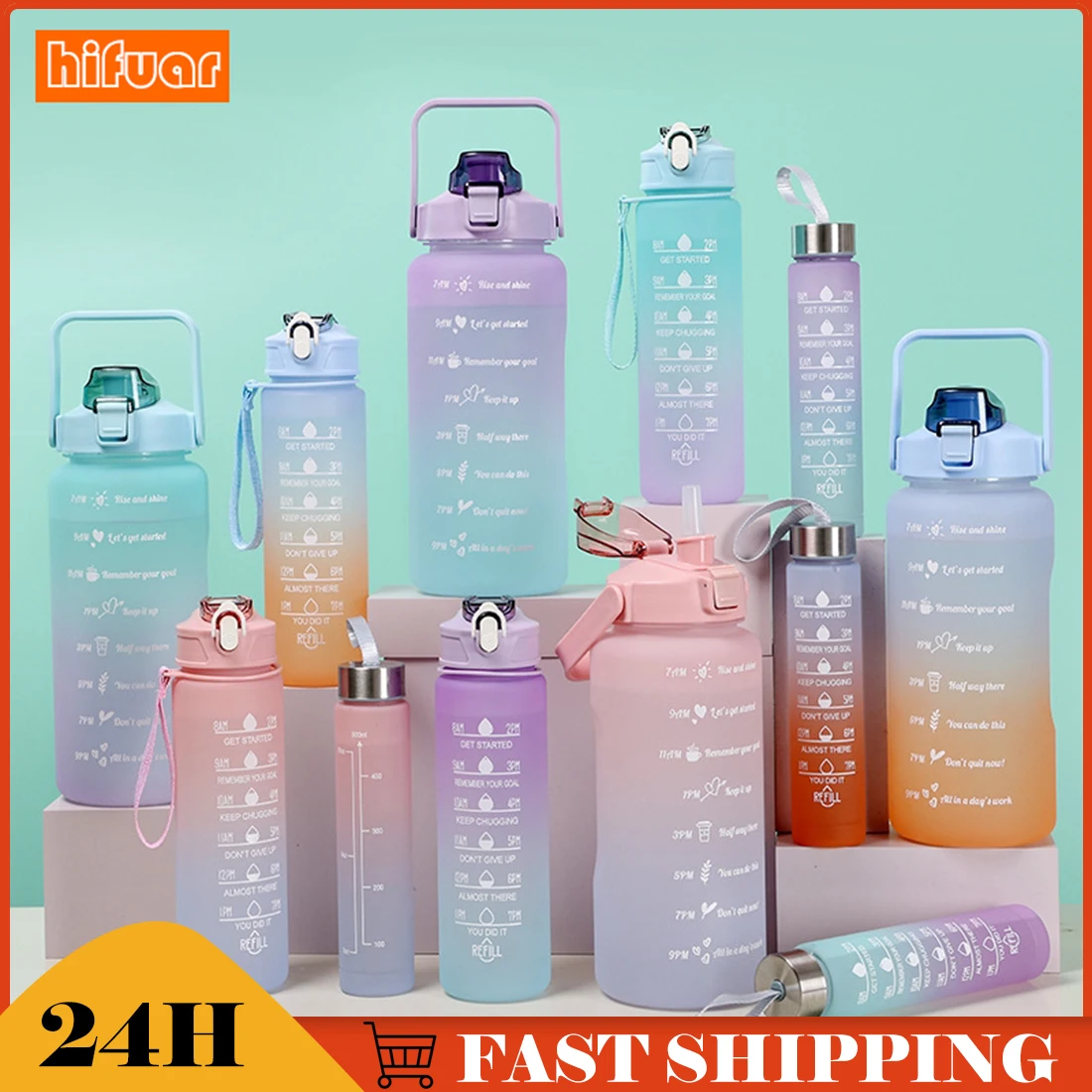 

Пластиковая чашка для инструментов, портативная вместительная летняя бутылка, спортивный вместительный чайник для питья и фитнеса, с солом...