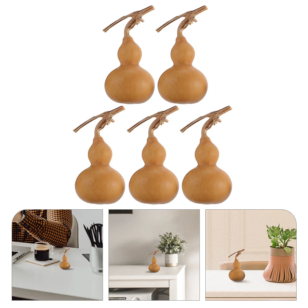 

5 Pcs Gourd Ornaments Natural Dried Wu Chinese Decor Home Decorative Bottles Fall