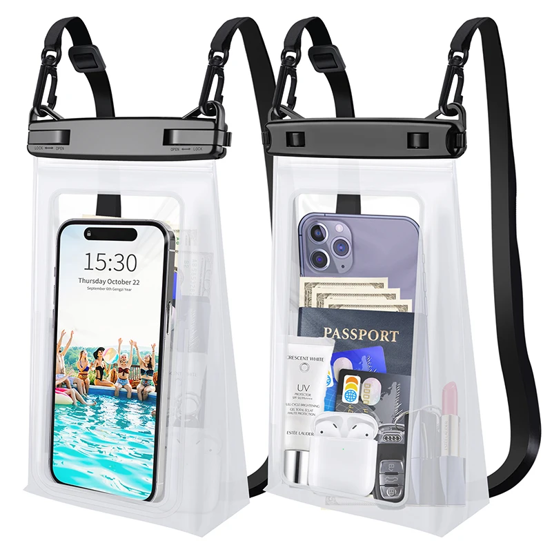 

HAISSKY Crossbody Waterproof Phone Bag Universal Swimming Surfing Boating Water Proof Pouch For iPhone 14 13 12 Pro Max Xiaomi