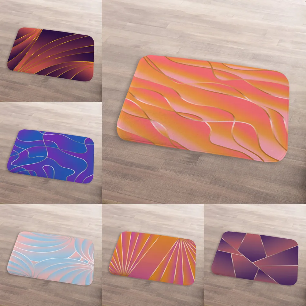 

Designer Luxury With Warm Colors Pattern Modern Waves Square Abstract Background Home Entrance Decor Floor Mat Rugs And Carpets