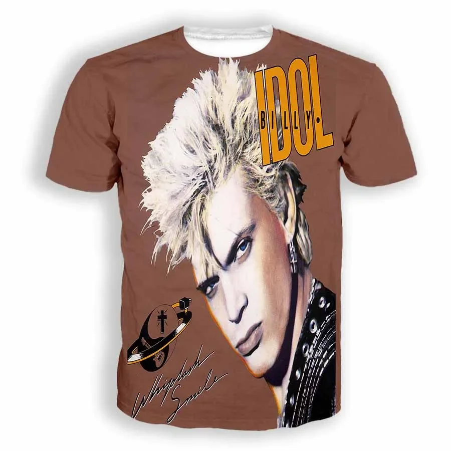 Новые модные женские/мужские повседневные футболки Билли идол с 3D принтом в