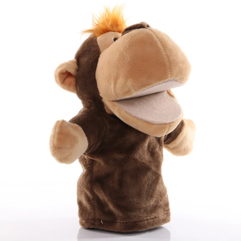 

25 см перчатки-марионетки с животными открывающие рот подвижная Обезьяна Слон Лев раннее образование детские игрушки интересные подарки дл...