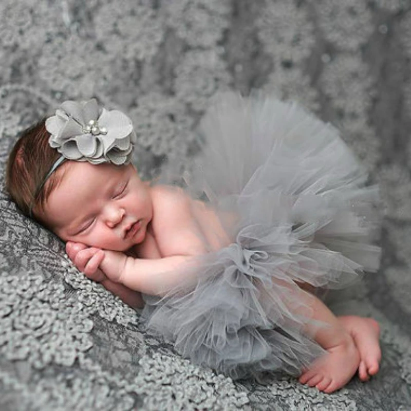 

Newborn Photography Clothing Baby Girl Tutu Skirt Set Infant Photo Props Fotografia Accessories Studio Shoot Headdress Suit