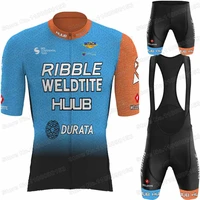 2022 huub ribble weldtite cycling jersey set men cycling clothing summer road bike shirts suit bicycle bib shorts mtb maillot