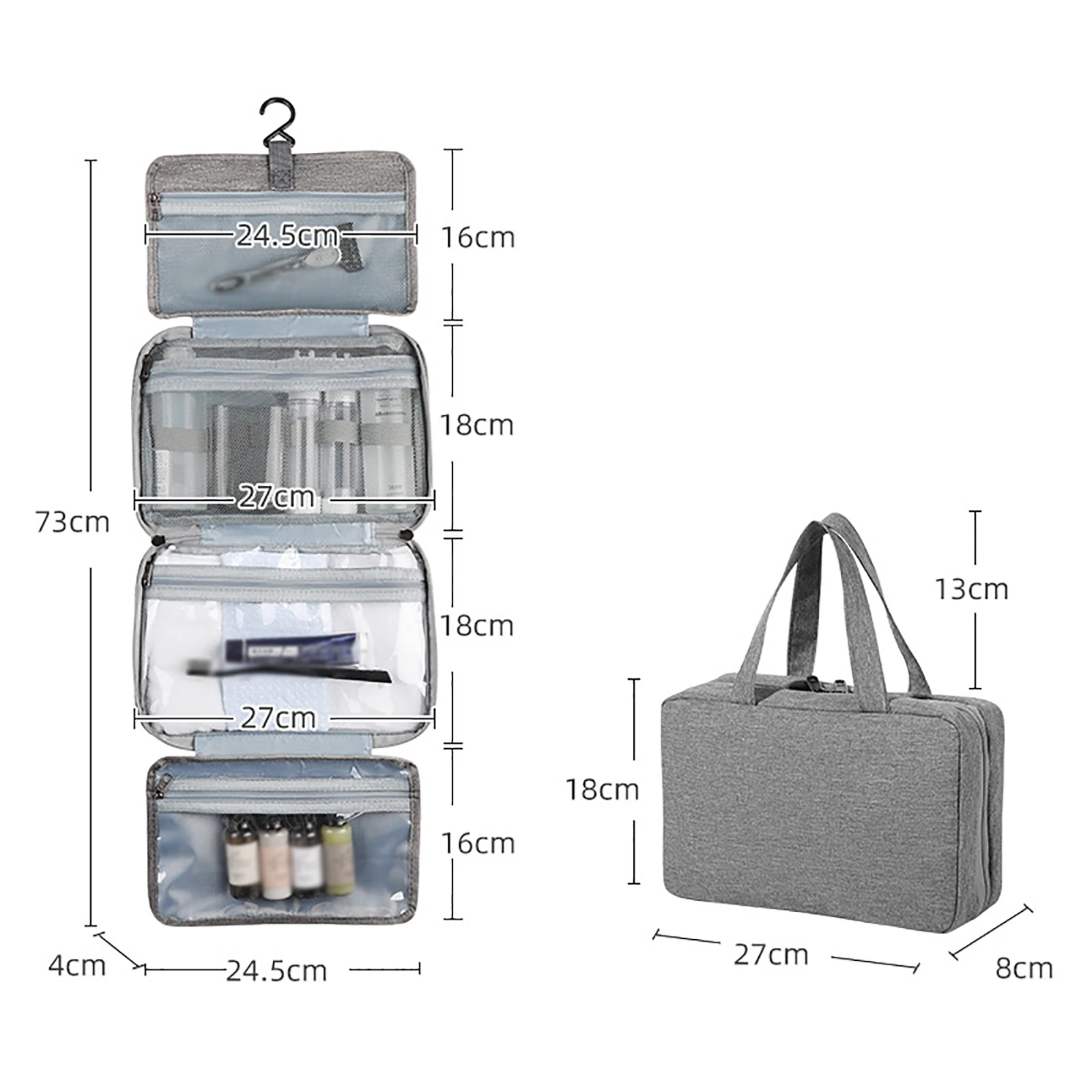 

Portable Travel Wash Bag Foldable Storage Bag Multilayer Waterproof Cosmetics Toiletries Skin Care Products Storage Pouch