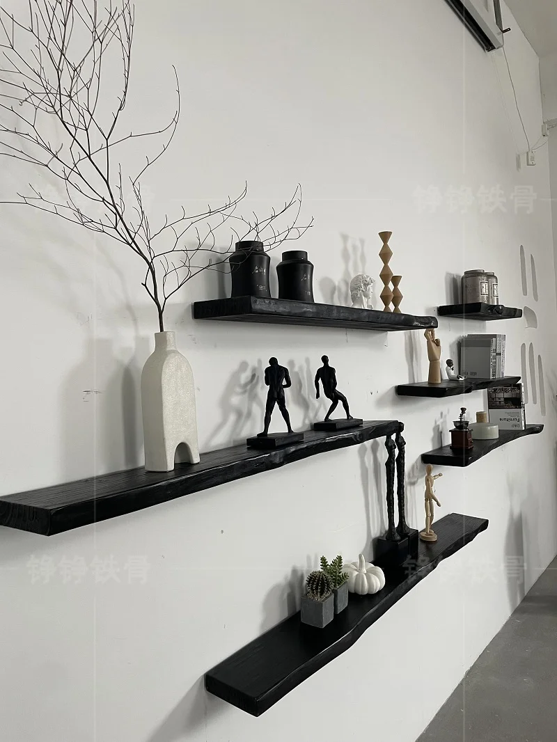 

Log partition, TV wall, shelf, bookshelf, living room, bedroom, carbonized black decorative layer board