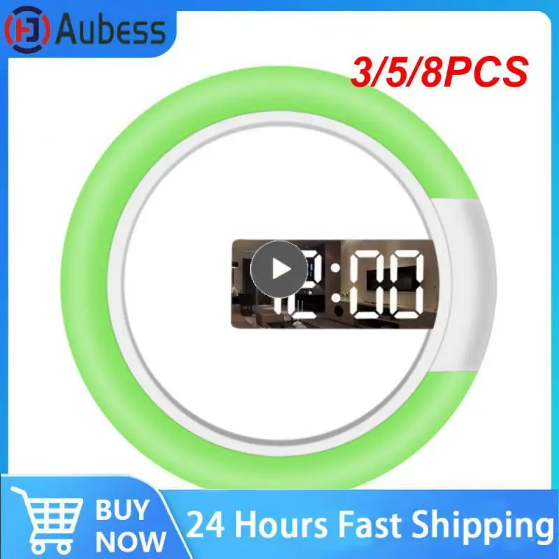 

3/5/8PCS 710g Alarm Clock And Snooze Function Led Mirror Clock Dc Power Cord Remote Control Alarm Clock Temperature Switch