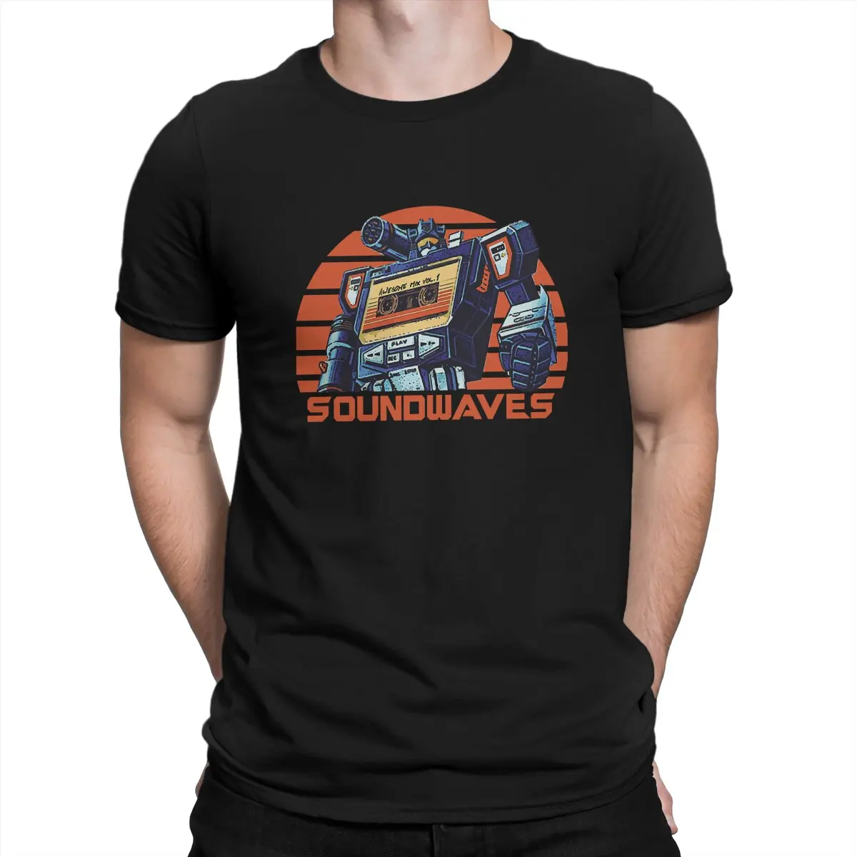 

Transformer Robot Men's TShirt Soundwaves of the Galaxy Distinctive Polyester T Shirt Graphic Streetwear New Trend