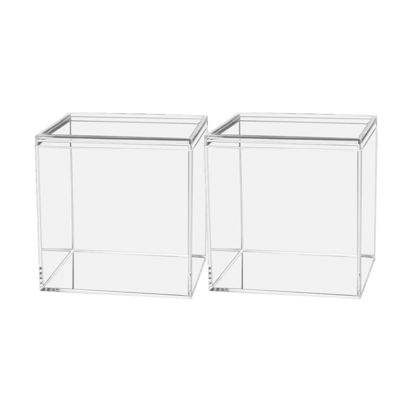

2x Clear Acrylic Storage Box Container Snack Box Stackable
