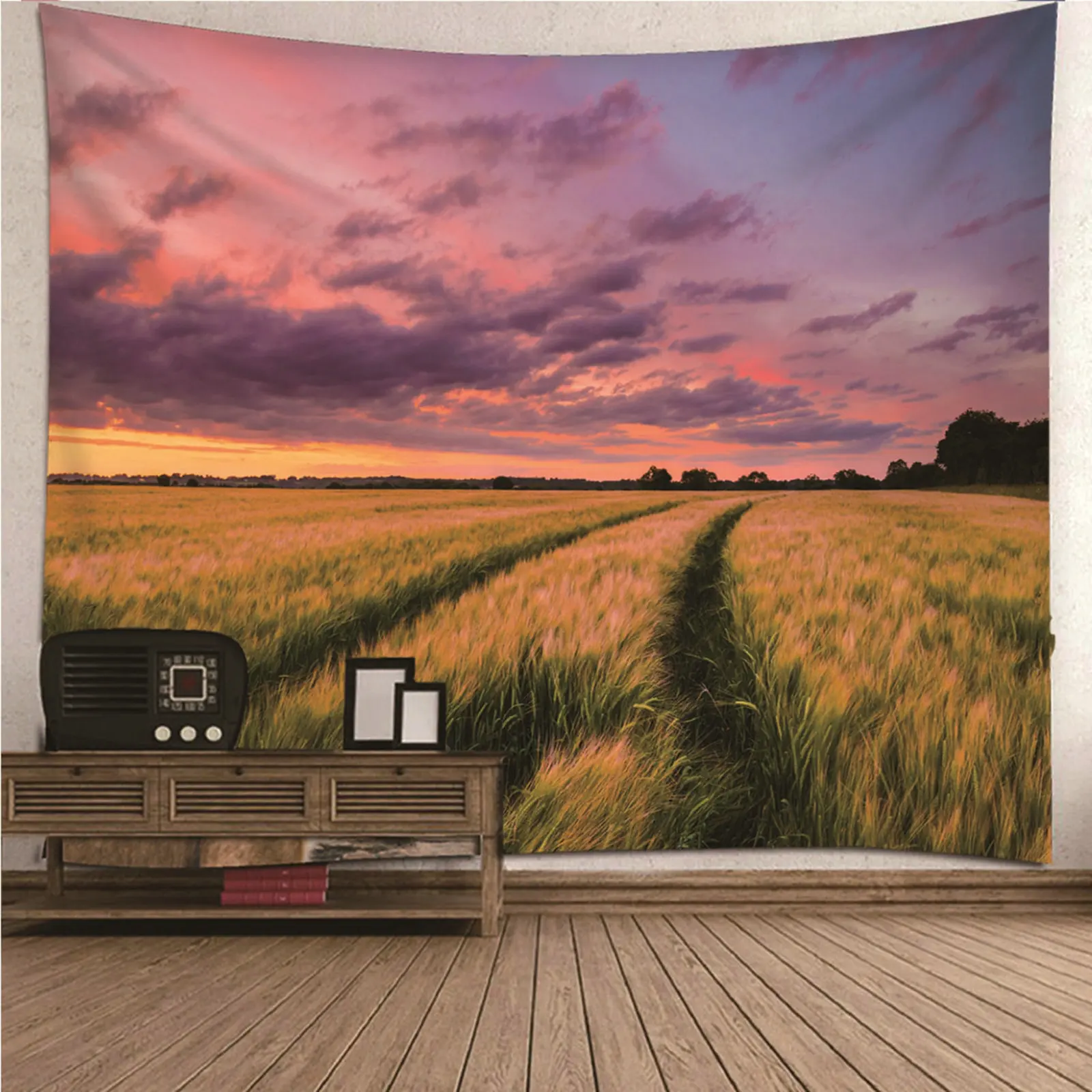 

Wall Art Bathroom Colorful Tapestry Teen natural scenery Paddy Sky Wall Hanging Blanket Dorm Art Decor Covering