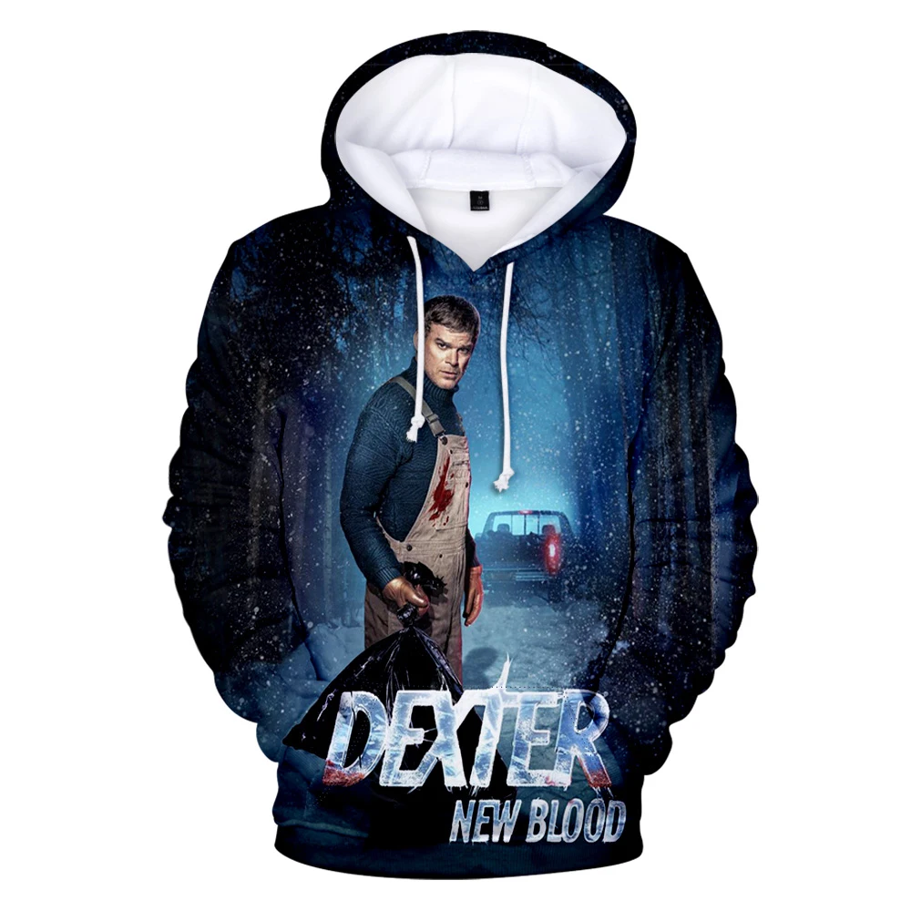 Новинка 2022 толстовки Dexter с капюшоном в виде крови Модный пуловер унисекс 3D