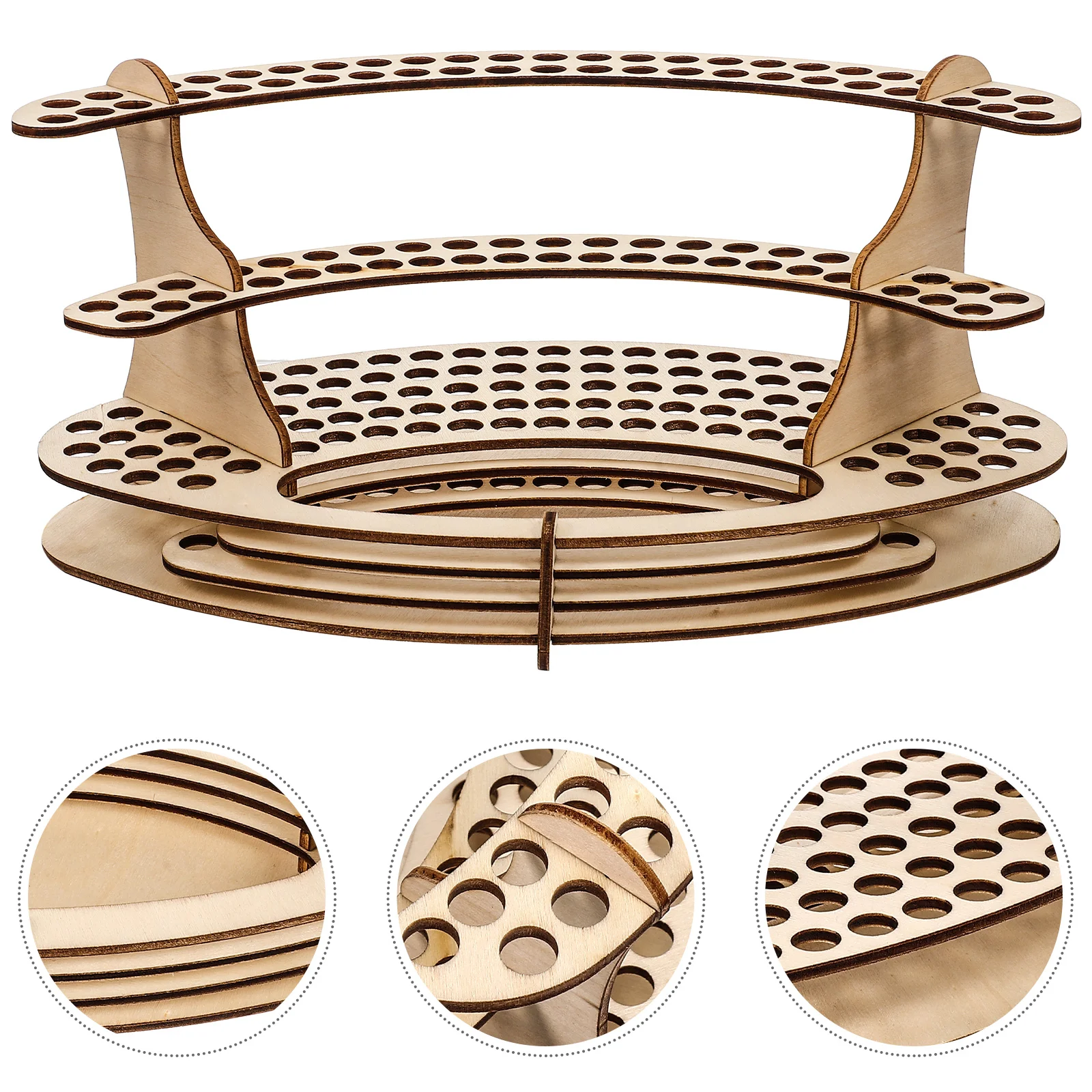 

Rod Holder Makeup Brush Organiser Desk Wooden Pen Organizer With Slots Display Stand Office Organization For