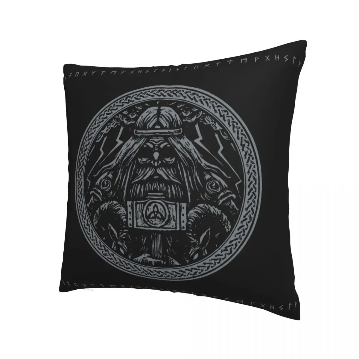 

Medaillon With Runes Viking Norse God Odin Pillowcase Cushion Cover Decorations Valhalla Pillow Case Cover Home Square 40X40cm