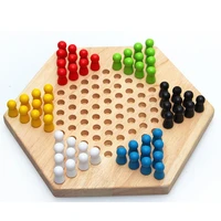 2022 chinese checker game set wooden educational board kids classic halma chinese checkers set strategy family game pieces backg
