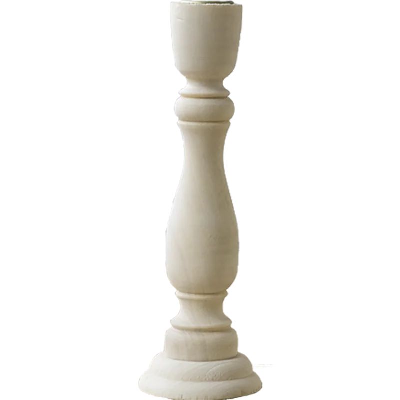 

Custom Khaki Wood Candle Holder Traditional Style Table Decor Wedding Candlesticks Accent
