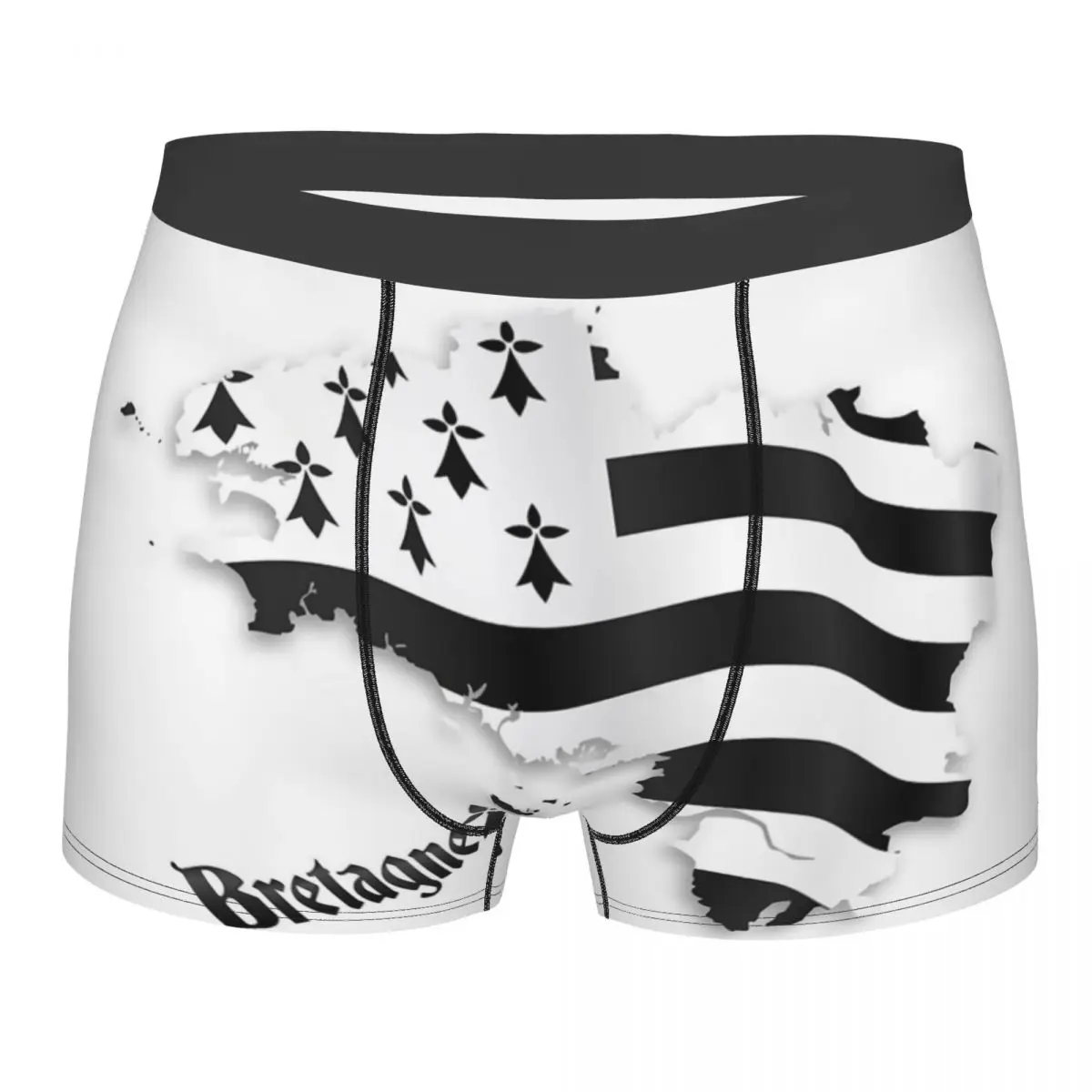 

Men's Boxer Shorts Panties Bretagne United Flag Map Underwear France Region Symbol Nation Male Humor S-XXL Underpants