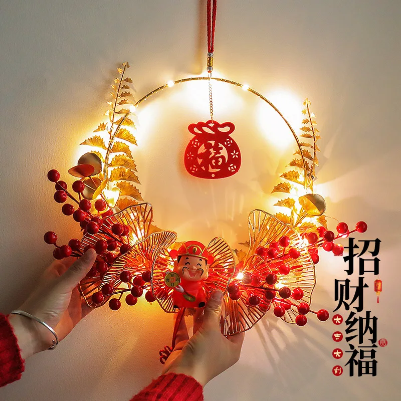 

Red China Fortune New Year Decoration Pendant 2023 Rabbit New Year's Blessing Wreath Spring Festival Decoration Housewarming