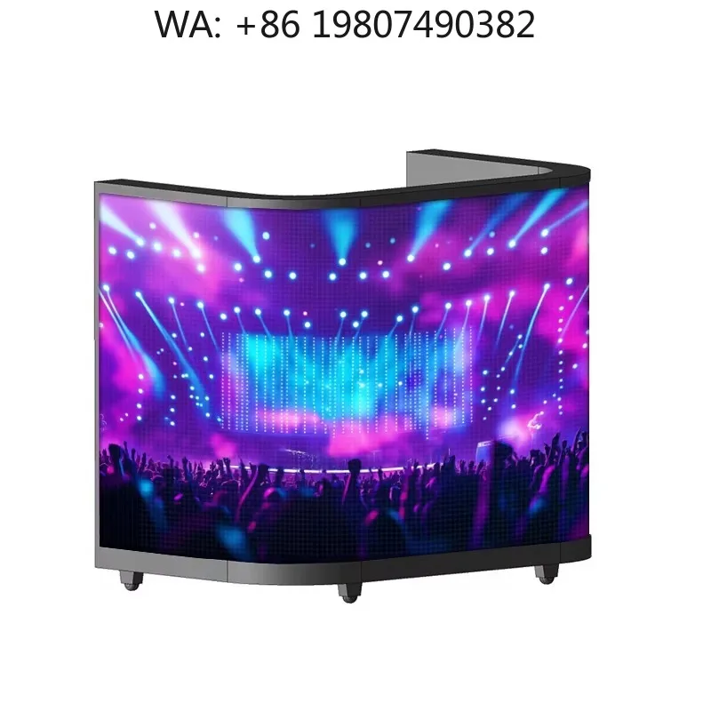 Фото Гибкий модульный LED-экран 4K HDR10+ для диджейских пультов, портативный сценический стол-экран для дискотек, караоке и живых мероприятий (Plug and Play) №1