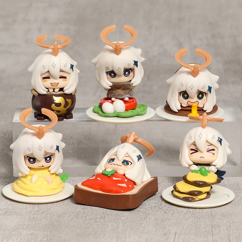 

Paimon Is Not Emergency Food! Paimon Mascot Genshin Impact PVC Figures Toys 6pcs/set Brinquedos