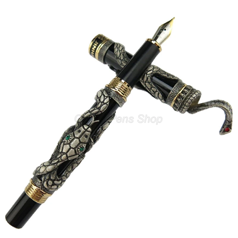 Перьевая ручка Jinhao с древней змеей серая кобра 3D узор текстура рельефная