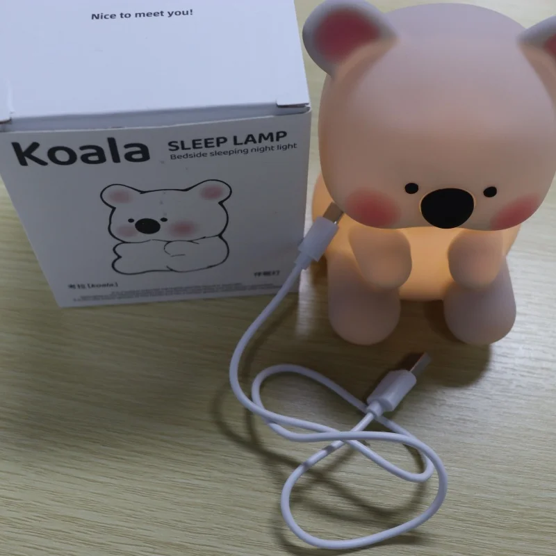 Новинка Kawaii Kaola светодиодная прикроватная Ночная лампа силикагелевый теплый