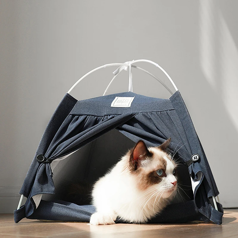 

Foldable Pet Dog Removable Cotton And Linen Tent For Small And Medium Sized Cats And Dogs Pet Supplies Playhouse