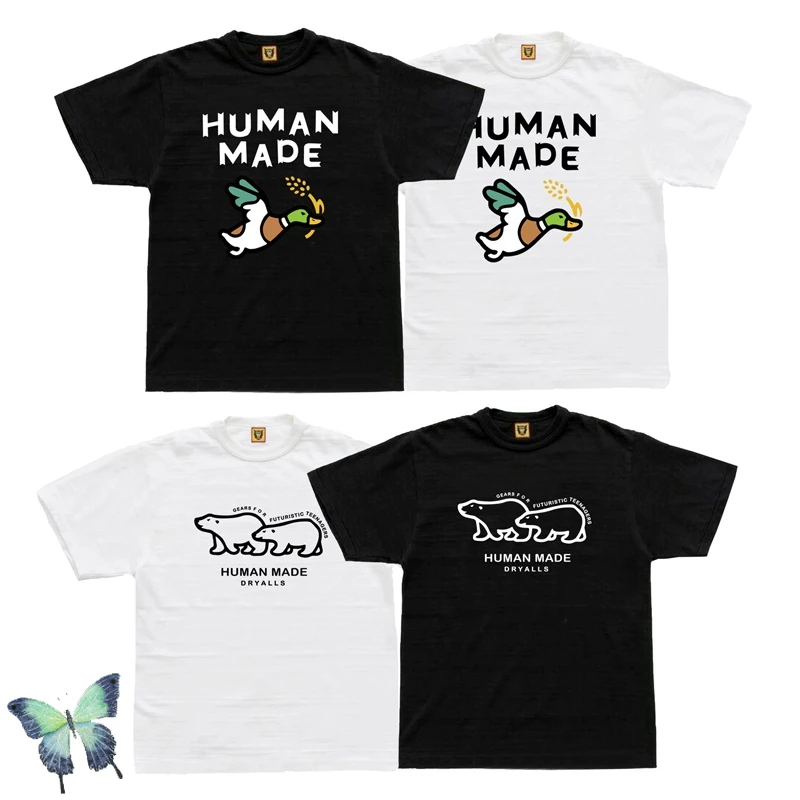 

HUMAN MADE Flying Duck Polar Bear Logo T-shirt High Quality 100% Cotton Human Made Tops Tees