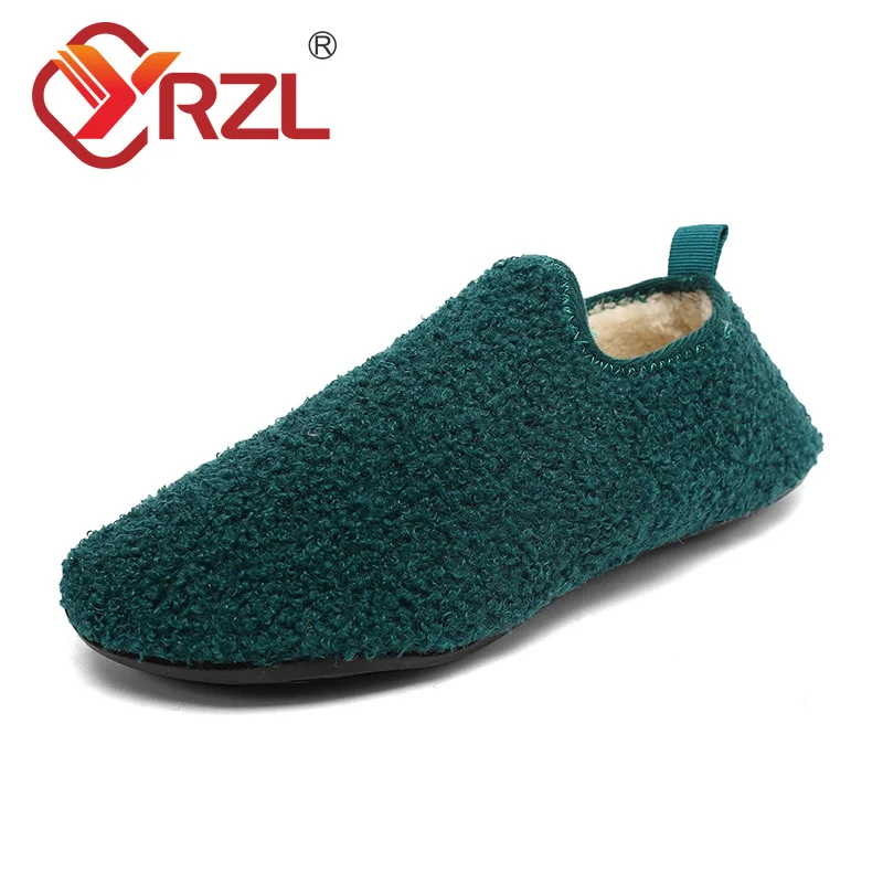 

YRZL Men Winter Slippers High Quality Soft Plush Warm Slippers for Women Non-Slip Indoor Home Footwear Comfortable Couples Shoes