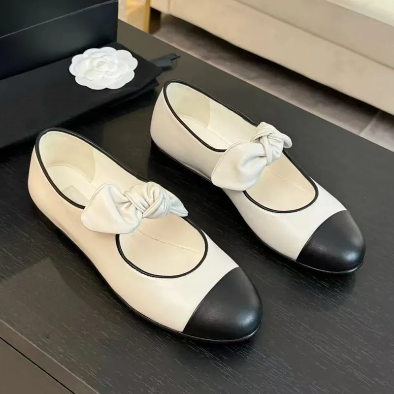 Звездный стиль модные разноцветные женские балетки Мэри Джейн с бантом