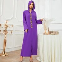purple muslim abaya dubai turkish islam hijab arabic dress kaftan robe djellaba femme african dresses for women caftan marocain