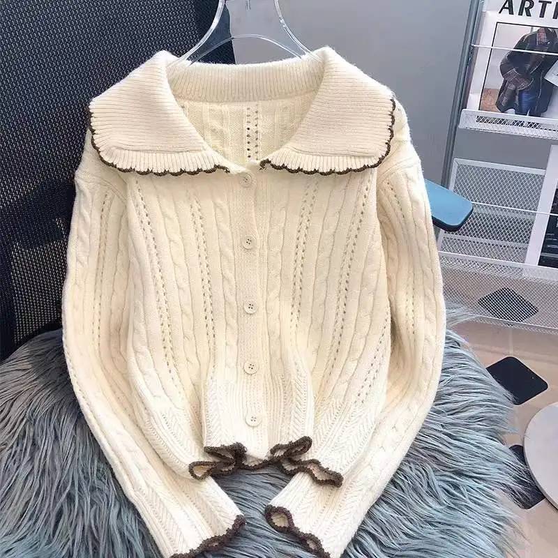

2022 Cardigans Woman Knitted Winter 2022 Fashion Tops Cardigan for Women Sweater Vintage Free Shipping Sweaters Style T619