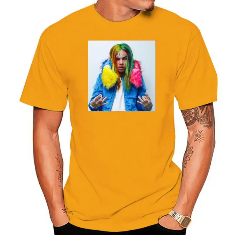 

Модная футболка Tekashi 6Ix9Ine на заказ, новая белая футболка для улицы