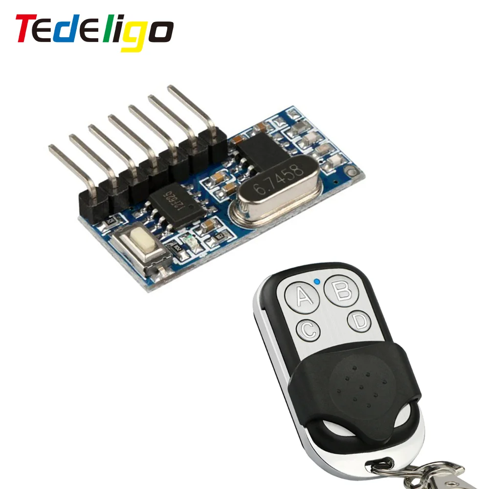 

433 Mhz RF Remote Control Transmitter and RF Relay Receiver Switch Module Universial Wireless Switch 4 CH Output Control Switch