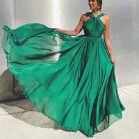 simple green sleeveless a line sexy backless prom dresses 2021 women elegant long vestidos de noche evening robes cocktail gowns