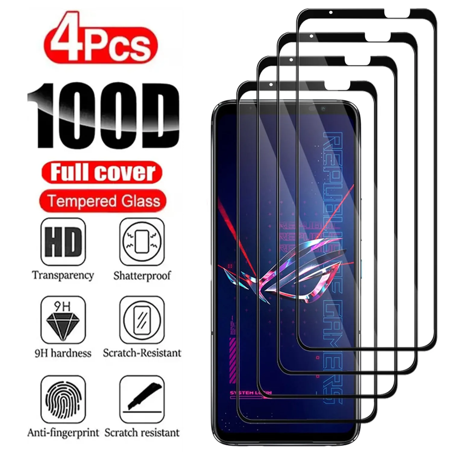 

Tempered Glass For ASUS ROG Phone 5/5Pro 5/5s/5s Pro 5 Ultimate 6/6 Pro/ 6D/ 6D Ultimate 7/7Ultimate Screen Protector Glass Film