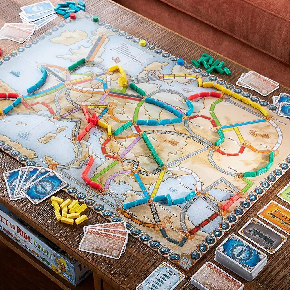 

Europe Board Game 1912 Expansion TTR Board Game for Kids and Adults Cards Game for Party Family Ticket To Ride