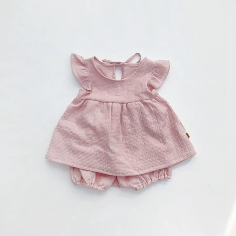 

Baby Girl Clothes Sets 2022 Summer Short Sleeve Dress Sets Casual Solid Shorts Outfits Toddler Girls Cute Shorts Sets
